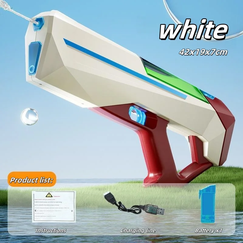 Electric Water Gun With Fluorescence Light Automatic Absorbtion Shooting Water Blaster Battle Game Toy For Summer Beach