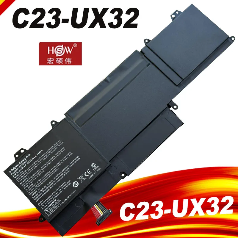 C23-Ux32 Batteria Per Laptop Per Asus Vivobook U38N U38N-C4004H Zenbook Ux32 Ux32V Ux32A Ux32Vd 7.4V 6520Mah C23 Ux32