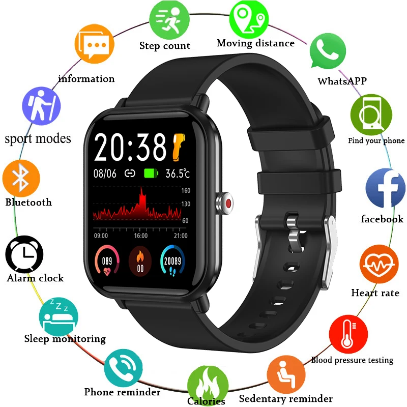 Q9 Pro 5ATM Swim Smart Watch Body Temperature Monitor Music Control