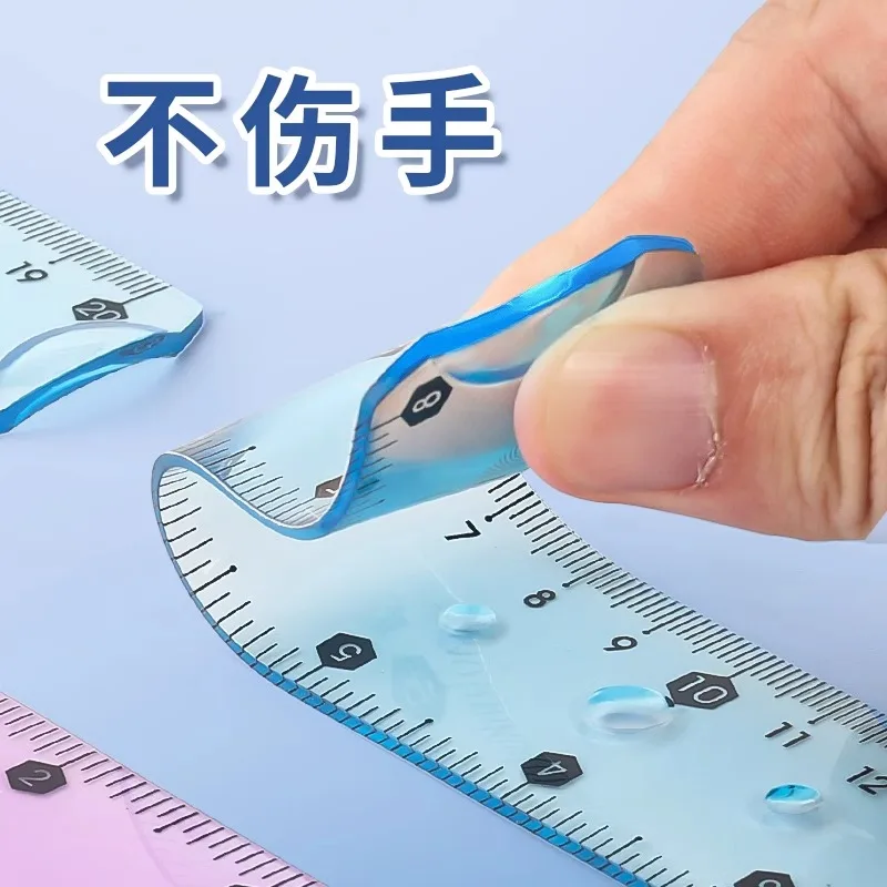 Transparent Soft Ruler 15/20/30 cm Folding Straight Ruler For Primary School Students M&G