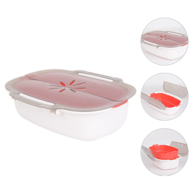 Microwave Steamer PP Plastic Steamer With Lid Fish Meat Vegetables Food  Steamer Oven Roaster Kitchen Tools Cooking Tools - AliExpress