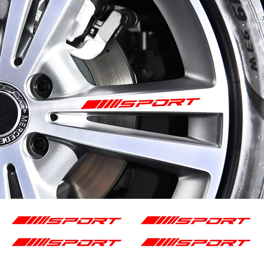 

Set of 4 Car Stickers Wheel Rims Sports Racing Decals Decoration Stickers Badges Car Styling SUV Truck Decorative Accessories