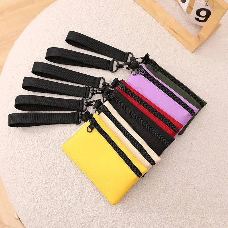 Korean Style Wristlet Wallet - Ultra Lightweight Cash Pouch Key Holder with Wrist Strap (6 Colors) - Minimalist Daily Carry