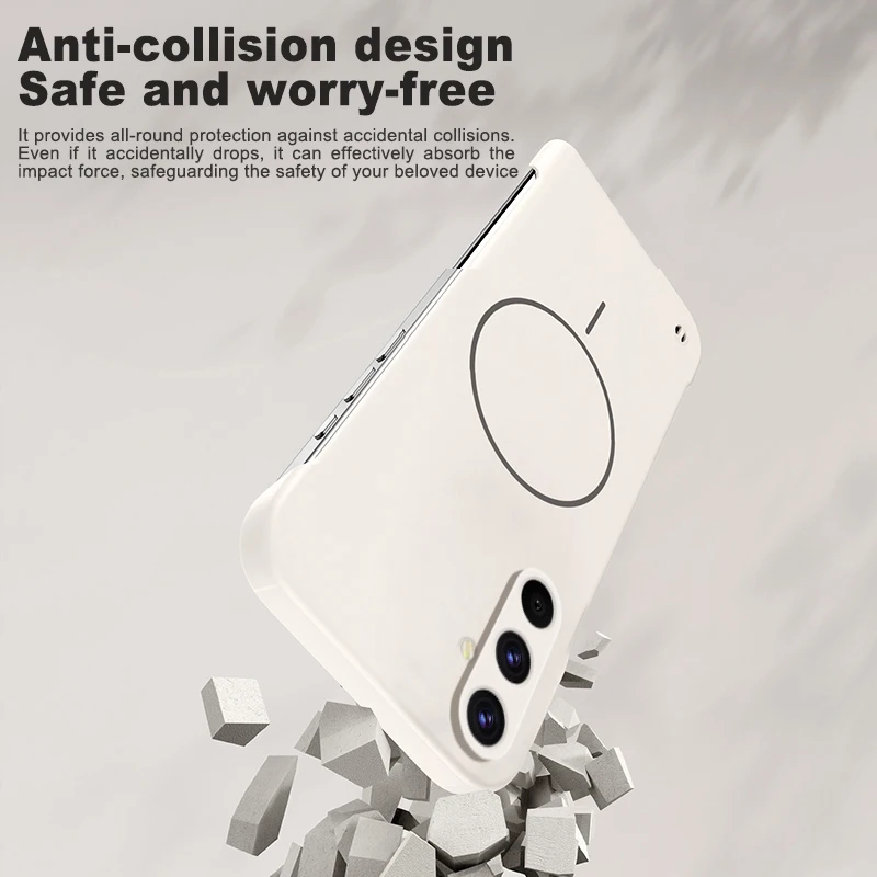 Ultra-Thin Bezel-less Matte Magnetic Phone Case with Magsafe Compatibility