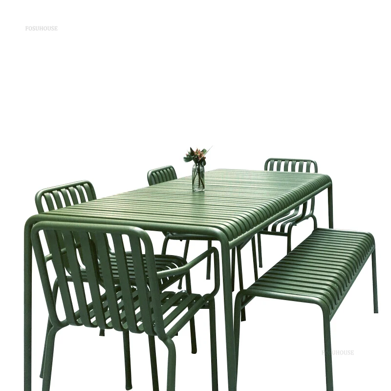 Nordic Outdoor Furniture Wrought Iron Garden Chairs Balcony Courtyard Coffee Shop Lounge Chair Creative Restaurant Villa Stool outdoor bistro set outdoor table and chair set