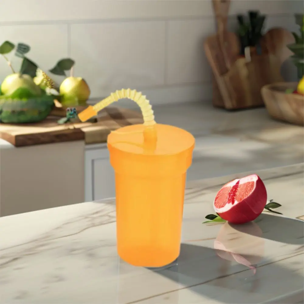 6pcs Durable Reusable Sipper Cups Spill-Proof Colourful Straws Cup Leak-Proof 380ml Drinking Cup Travel