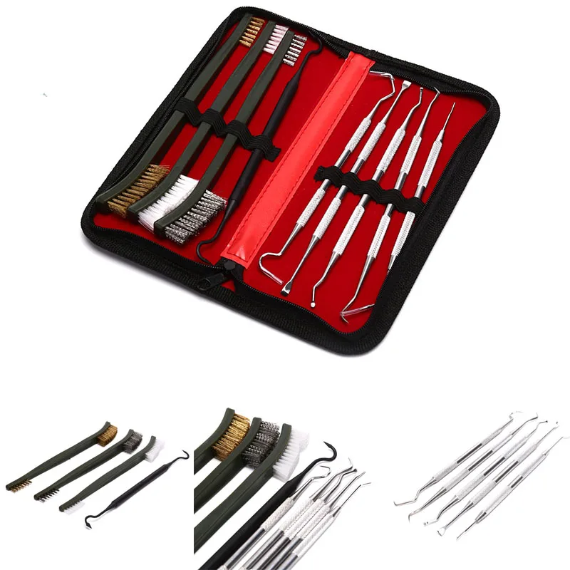 

9pcs Gun Cleaning Brush and Pick Kit Double End Gun Brushes With Carrying Case