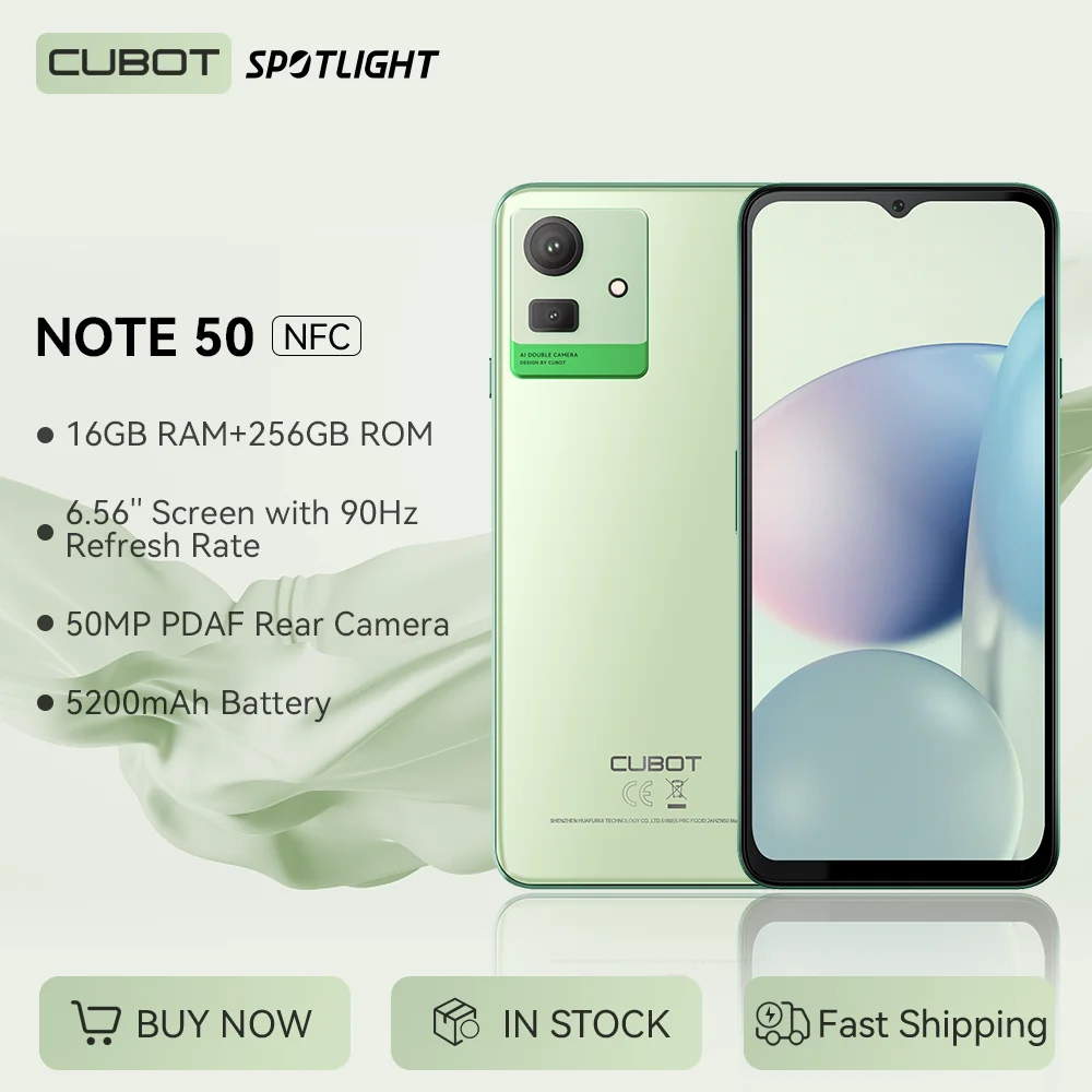 Cubot-NOTE-50-smartphone-android-16-GB-de-RAM-8-GB-8-GB-extendidos-256 ...