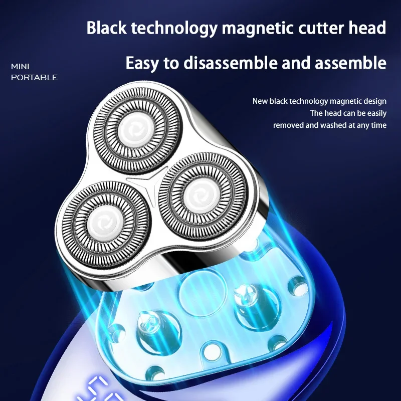 Xiaomi Mini Electric Shaver Portable Beard Knife TYPE-C Charging Three-Head Shavers Men Face Body Razor Digital Power Display 3