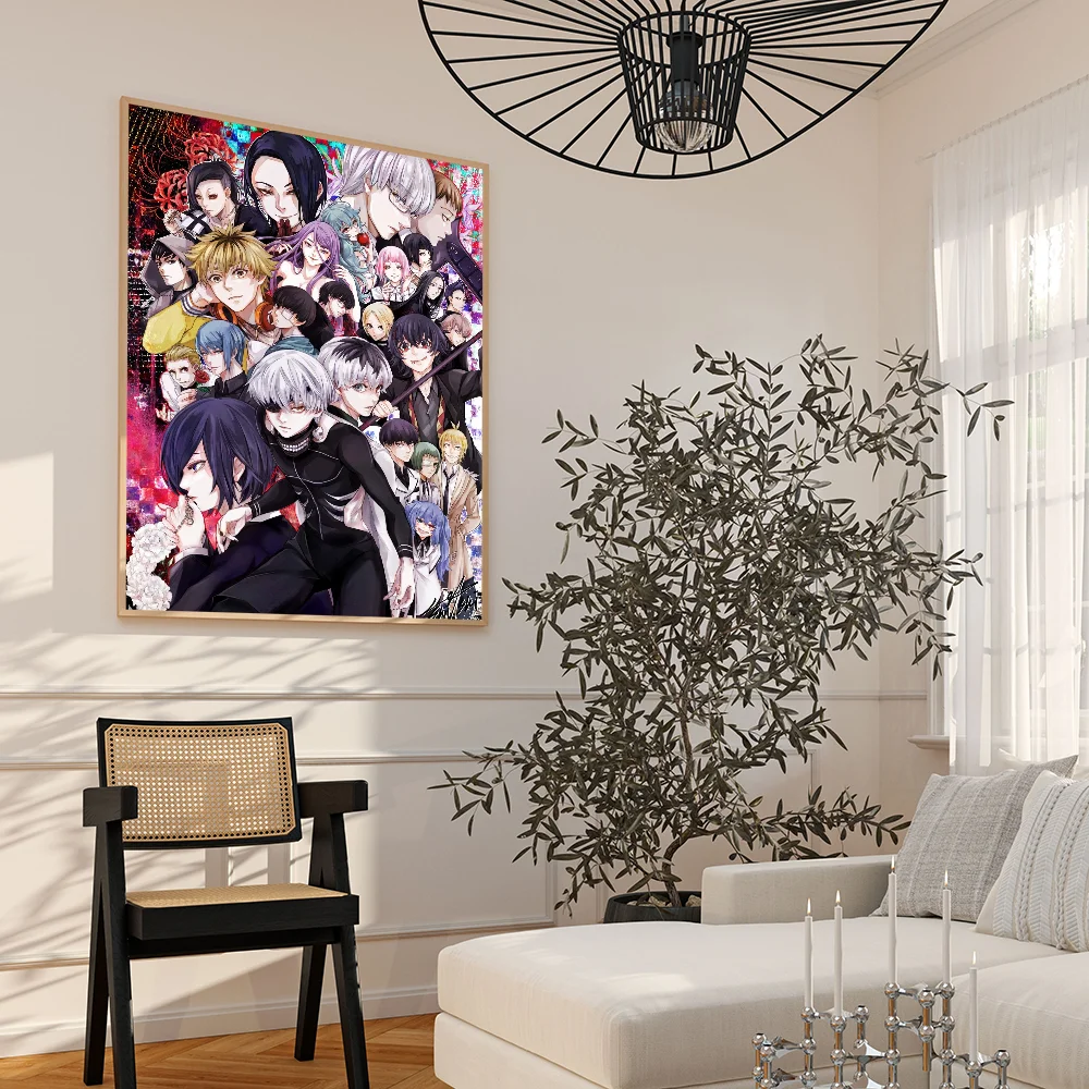 Amine Tokyo Ghoul Classic Movie Posters Vintage Room Bar Cafe Decor Stickers Wall Painting