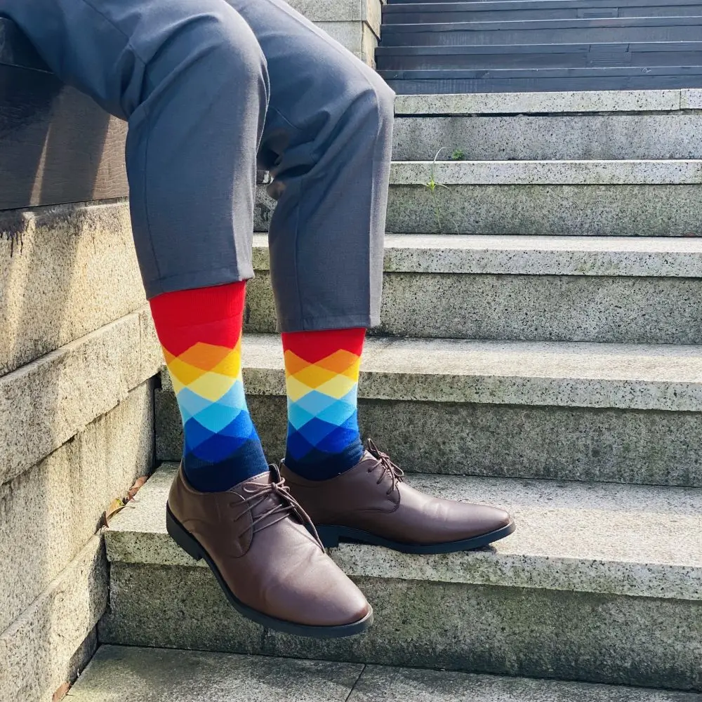 Men's Socks 5 Pairs Combed Cotton Autumn Winter Plus Size Gifts