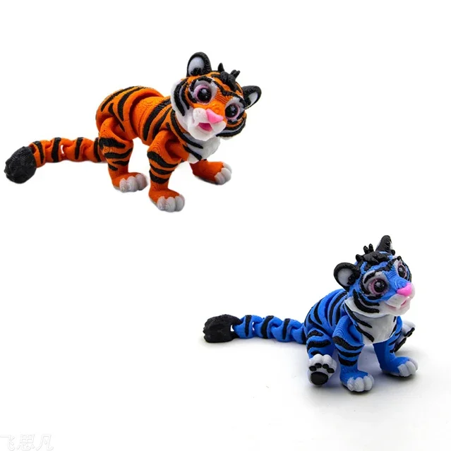 3D Printing Model Toys Mini Colorful Tiger Doll Multi-joints Movable Home Decoration Accessories Children's Gifts - 4