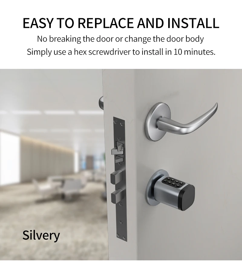 Tuya APP Fingerprint Cylinder Smart Door Lock Electronic Digital RFID Keypad Cod