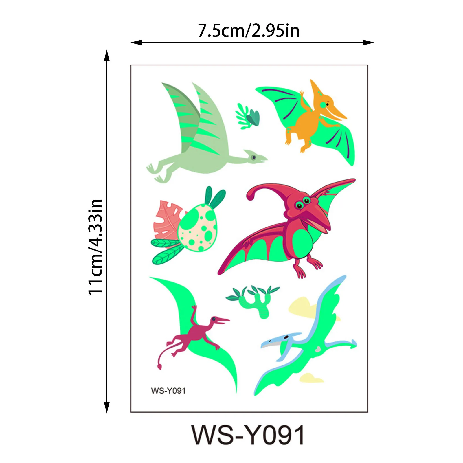 Dinosaur Glow In The Dark Stickers Cute Kids Sweat Sticker Cartoon Fun Temporary Fluorescent Stickers 1pc Decoration Sticker