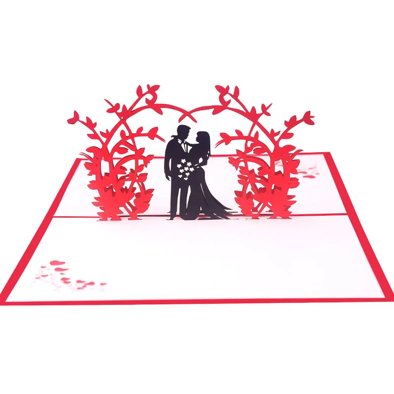 Biglietto Di Auguri Pop-Up Love San Valentino E Biglietto D'Invito Per Matrimonio Artigianato Taglio Laser 3D San Valentino