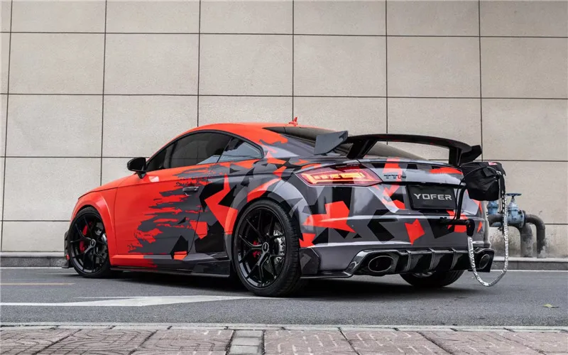 Carbon fiber body kit for Audi TTRS TTRS upgraded Yofer style front shovel  rear diffuser spoiler side skirt tuyere body kit - AliExpress