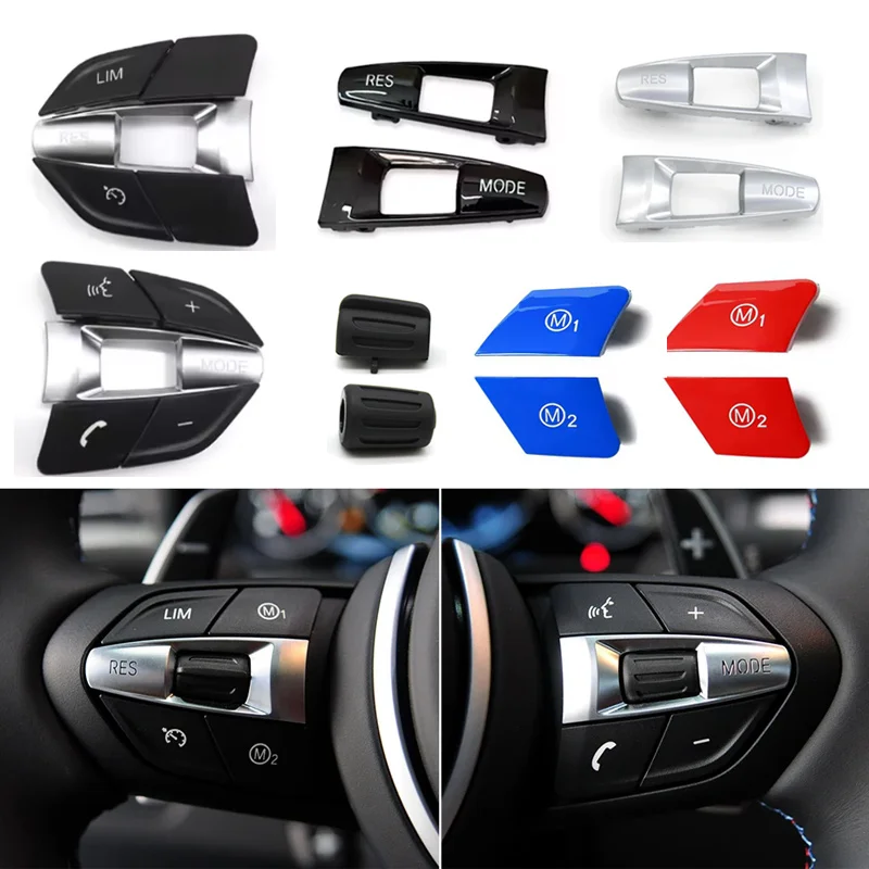 BMW F10 F11 F30 F31 F34 F01 F02 F07 F06 F12 F25 F26 F15 F16 M2 M3 M4 M5 X5M X6M 용 자동차 스티어링 휠 RES 모드 버튼 커버