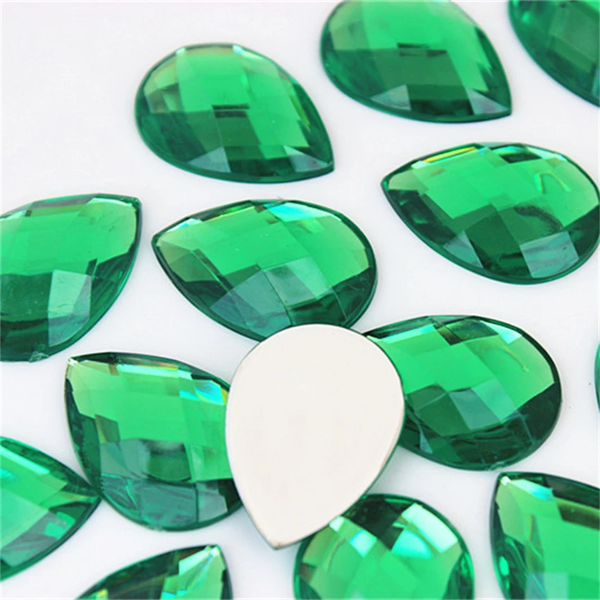 20pcs 18*25mm 눈물 드롭 모양 플랫 다시 아크릴 라인 석 크리스탈 Strass 비즈 DIY 쥬얼리 액세서리 공예 MC592