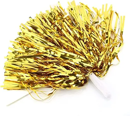 Gold Cheerleading Poms Sports Dance Cheer Plastic Pom for Sports Team Spirit Cheering