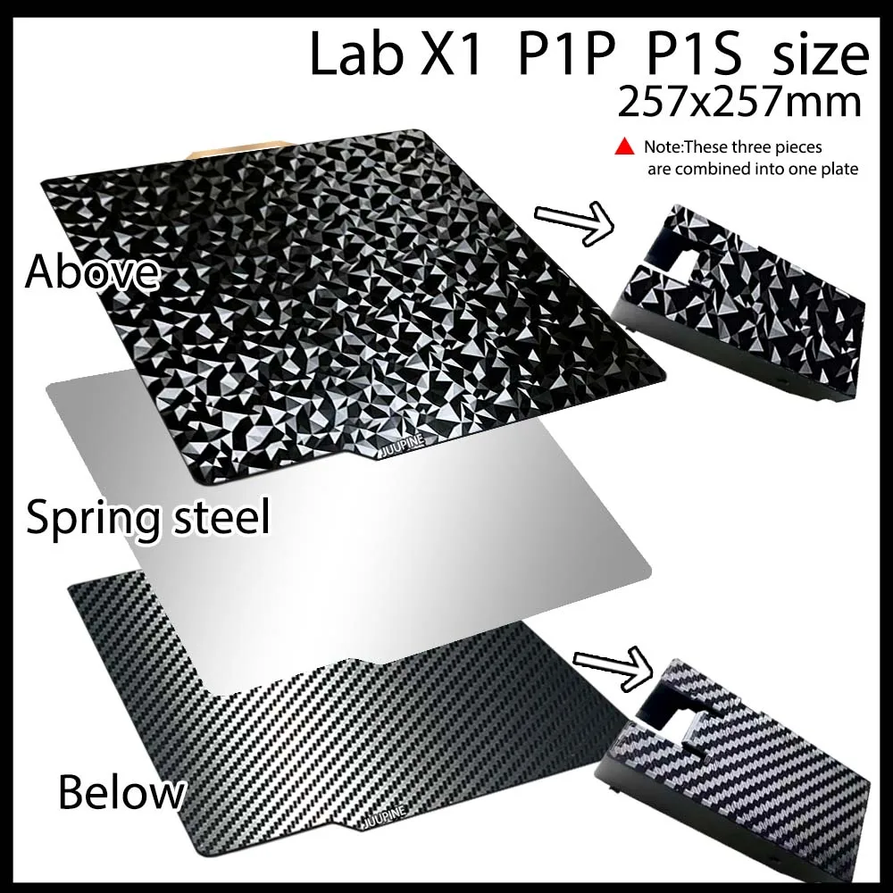 Bambu Smooth Pei Plate Double Sided Smooth H2D Build Plate 355x346MM For Bambu Lab H2D,Flexible Spring Steel Heated Bed Platform For Bambu Lab H2D Combo/H2D Bambu Lab Plate