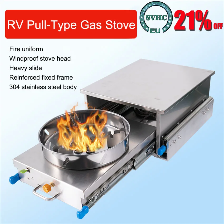 RVStainlessSteelPullOutGasStovePulloutSlideCookeroutKitchen
