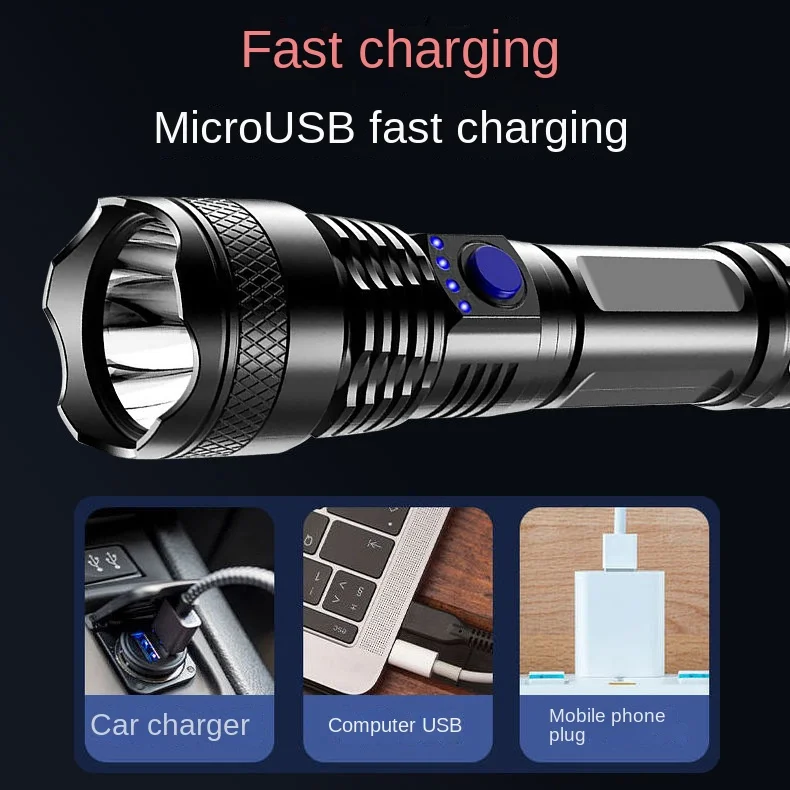 Description Picture 3 of itemLED convenient Flashlight illuminates outdoor strong light and long-distance USB charging multi-function light