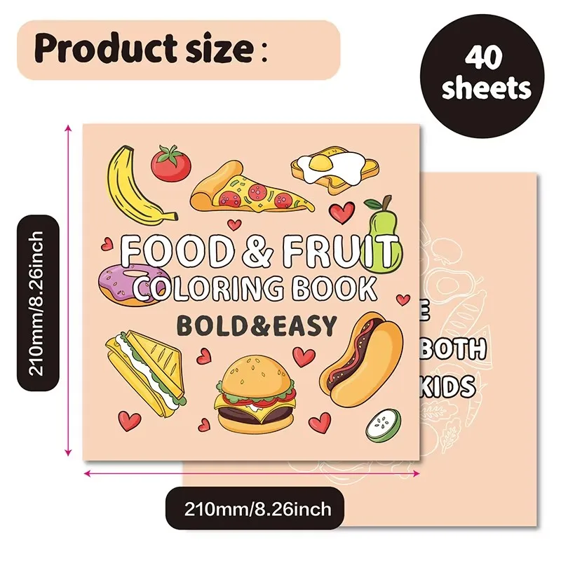 Food And Fruit Coloring Book Food & Drink Colouring Book Bold And Easy Colouring Book For Family Fun And Creative Relaxation 6