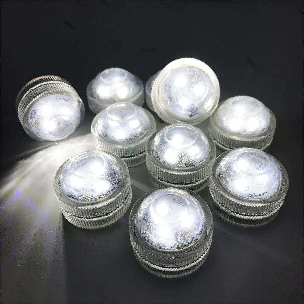 10PC IP68 Waterproof Mini Submersible Led Light Outdoor Safe Tea Lamp Warm/White/RGB Fairy Decoration for Vase,Swimming Pool 10pc lot safety cable 70cmlength steel wire stage light safety rope security cable equipment for disco led moving head par light