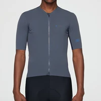 SPEXCEL 2022 New Coldback Tech Fabric UPF 50+ Pro Aero Fit Short Sleeve Cycling Jerseys Seamless Collar design Light Gray 1