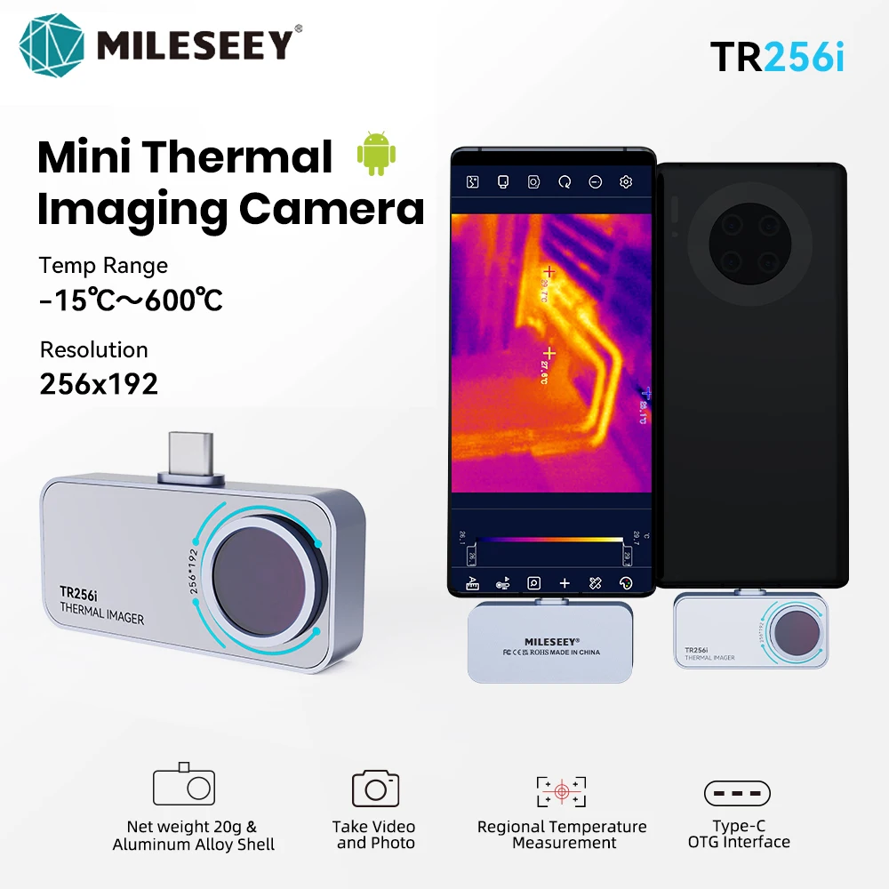 MILESEEY Thermal Camera Android TR160i TR256i 256x192 Infrared Thermal
