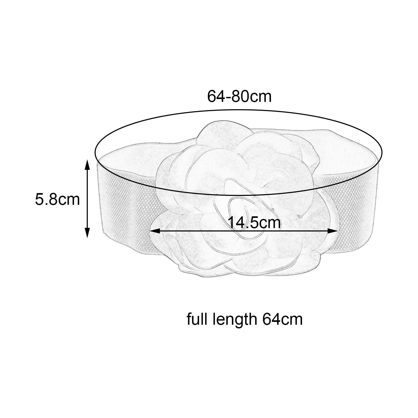 Wide Belt for Dress Elastic Waist Belt Fashion Big Ribbon Flower Cinch Belt for Sweater Dresses Clothes Maxi Shirts Accessories