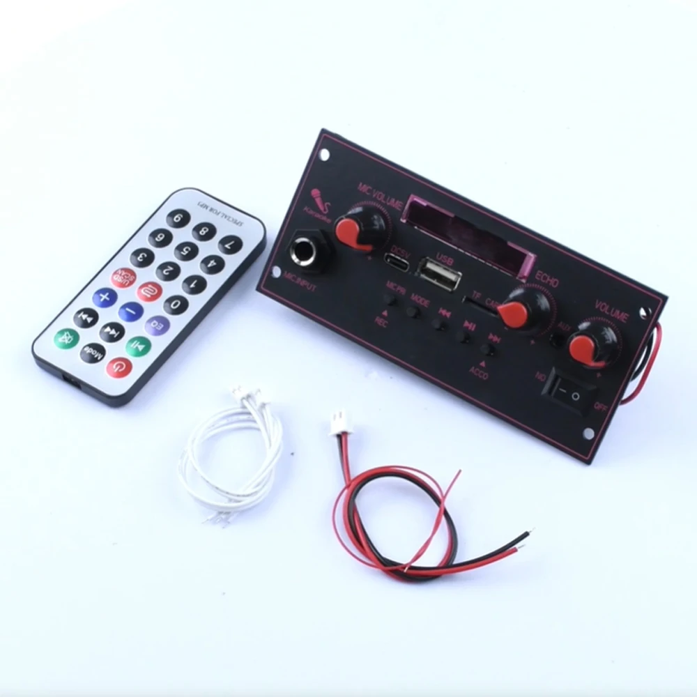 DC 3.7-5V Bluetooth 5.0 MP3 Decoder Board 2*10W 10W Amplifier Audio Player DIY MP3 Player Car FM Radio Module TF USB Mic Record