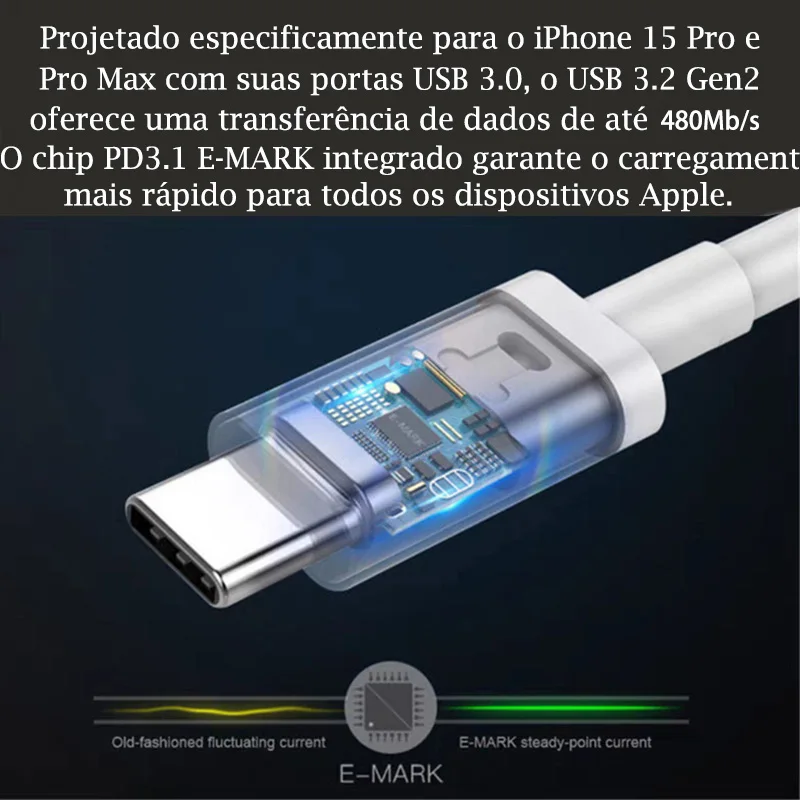 Cable de Carga USB-C Apple 240W (2m): Rápido y Versátil