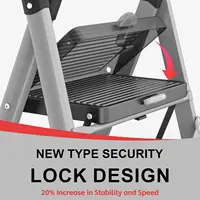 6-Step Foldable Step Ladder Stool with Handle, Anti-Slip Pedals, 800lbs Capacity for Home & Kitchen - Silver Gray 4