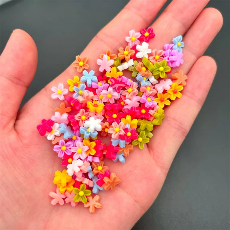 

50pcs/20pcs Luxury Colorful Flower Nail Art Decorations 3D Acrylic Resin Exquisite Nail Charms Rhinestones DIY Ornament Jewelry