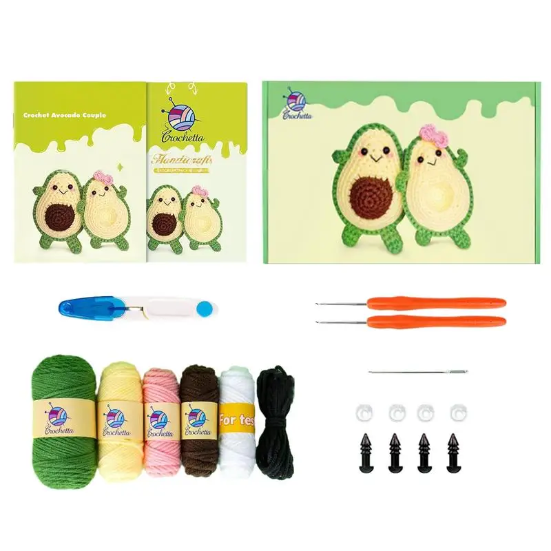 

Вязание крючком, искусственное украшение, искусственное ремесло, авокадо, парные инструменты для вязания, набор для вязания