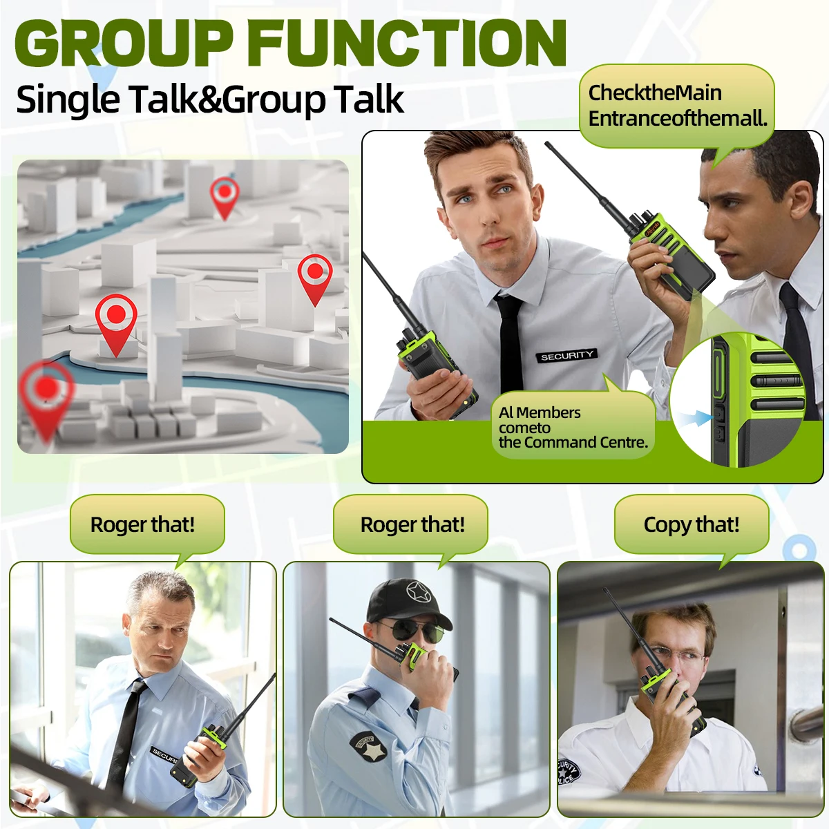 Chierda TC-318 Walkie Talkies UHF Group Call Wireless Copy Frequency VOX Transceiver Two Way Radio for Hunting Hotel Police 3