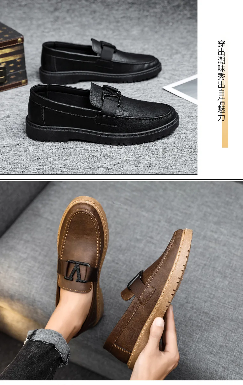 Mens Loafers Shoes Man Men Sneakers Walking Fashion Moccasins Designer Footwear Male Brand Casual Leather Boat Shoes for Men