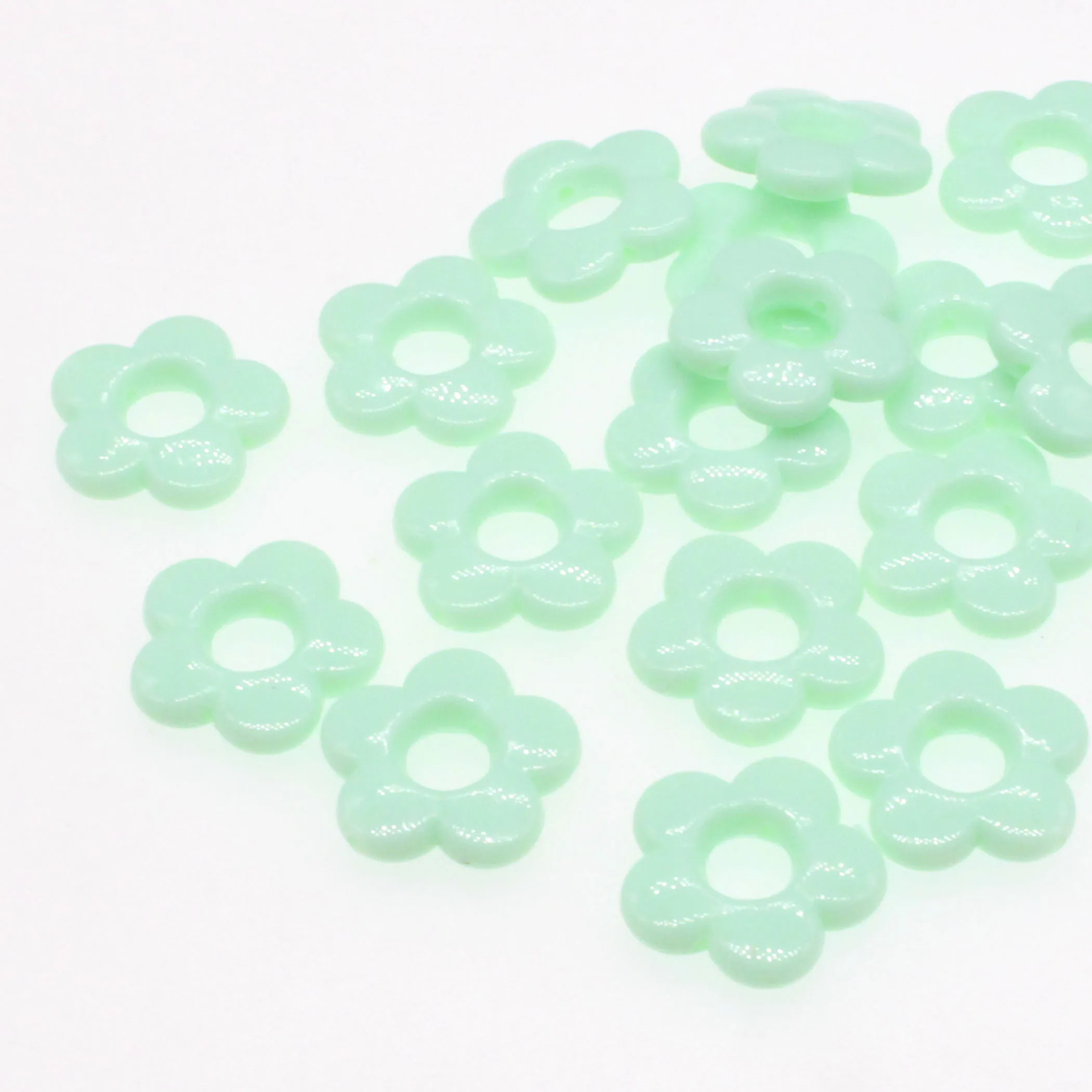 

Зеленые разноцветные бусины-разделители в форме цветка, аксессуары для ювелирных изделий, 19 мм