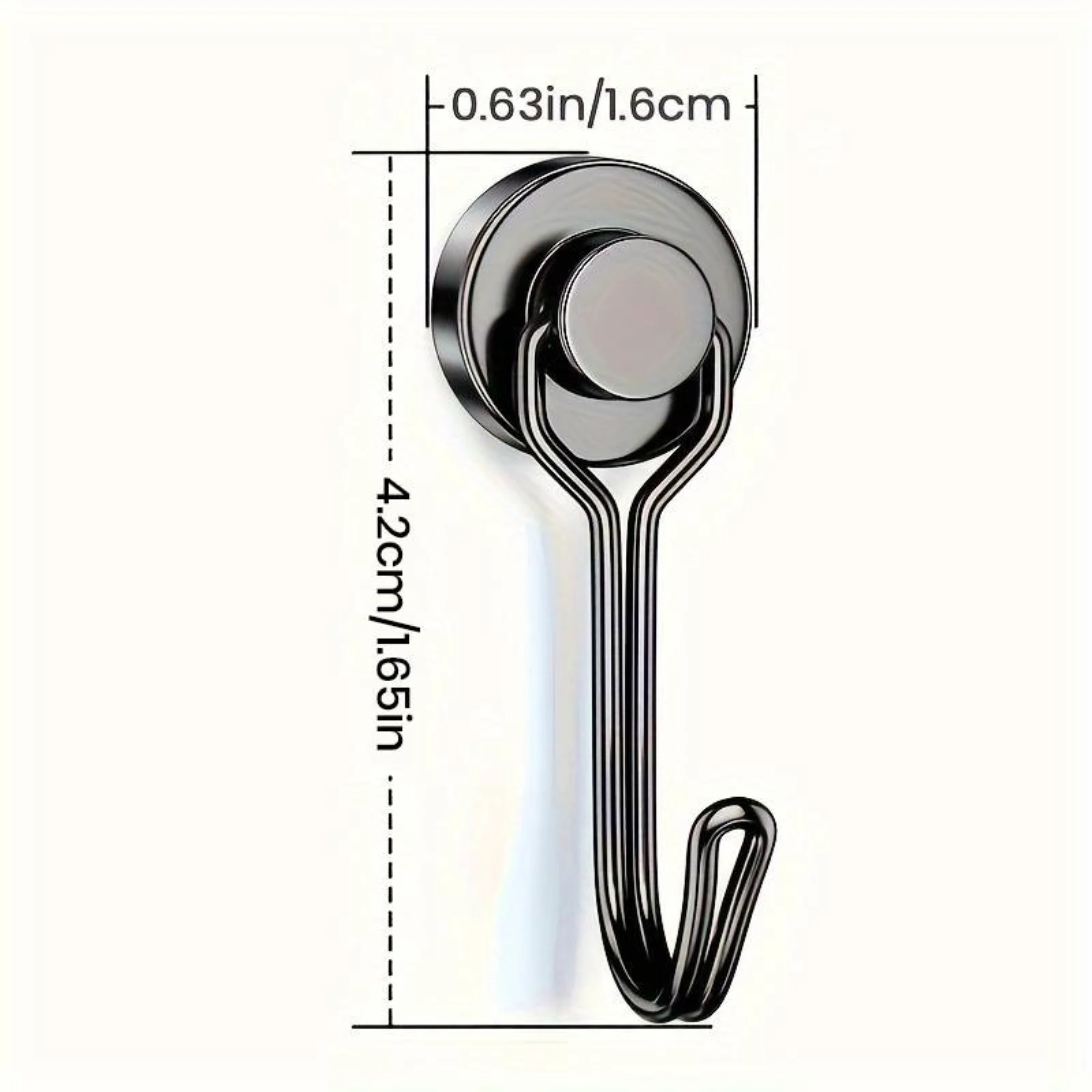 Black Heavy-Duty Swivel Magnetic Hooks - Rust-Proof for Kitchen and Outdoor Use