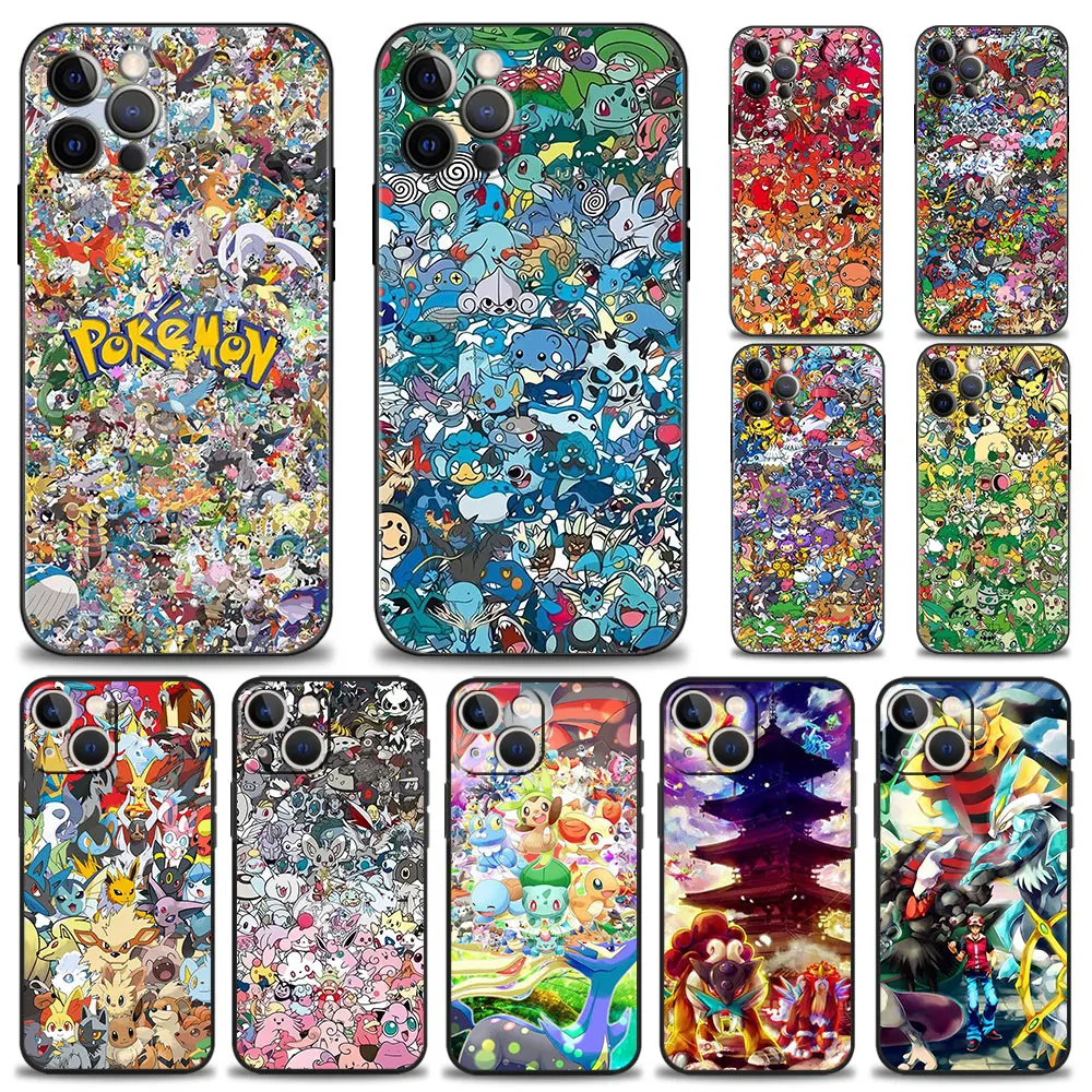 apple 13 pro max case Phone Case for Apple iPhone 13 11 12 pro max XS XR X 8 7 6 6s Plus SE 13promax 12mini 13mini 5 5S Cover Pokemon All Team iphone 13 pro max case iPhone 13 Pro Max