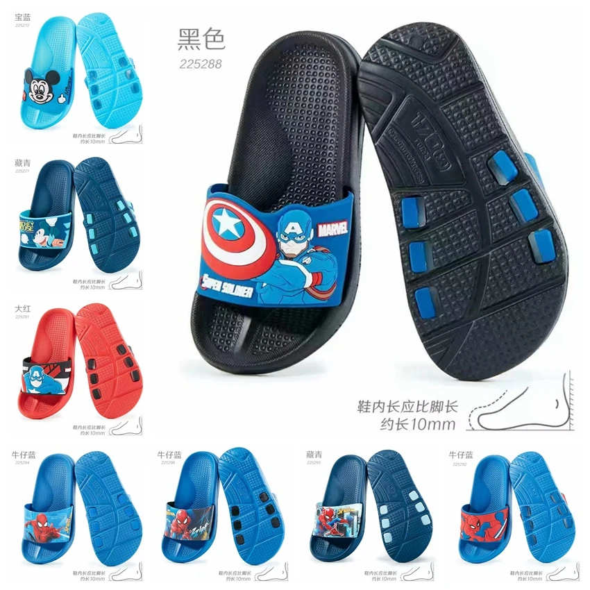 

Summer Children Shoes Baby Boy Girl Slipper Cartoon Mickey Mouse Captain America Spiderman Indoor Soft Anti-slip Beach Flip Flop