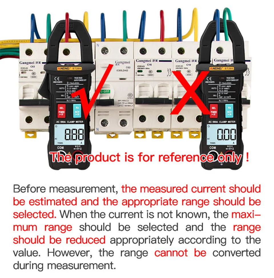 ANENG PN107 Zangenamperemeter VC1010 Spannungsprüfer-Set 4000 Anzeigen 200A AC/DC Strom NCV-Erkennung Elektrikerwerkzeuge – Detail 18