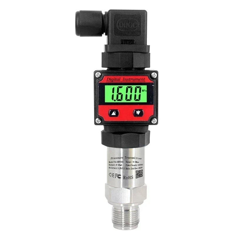 

Sensor 0-600bar Display Optional Stainless Transducer LCD 4-20ma Transmitter With Steel 0.5% Pressure