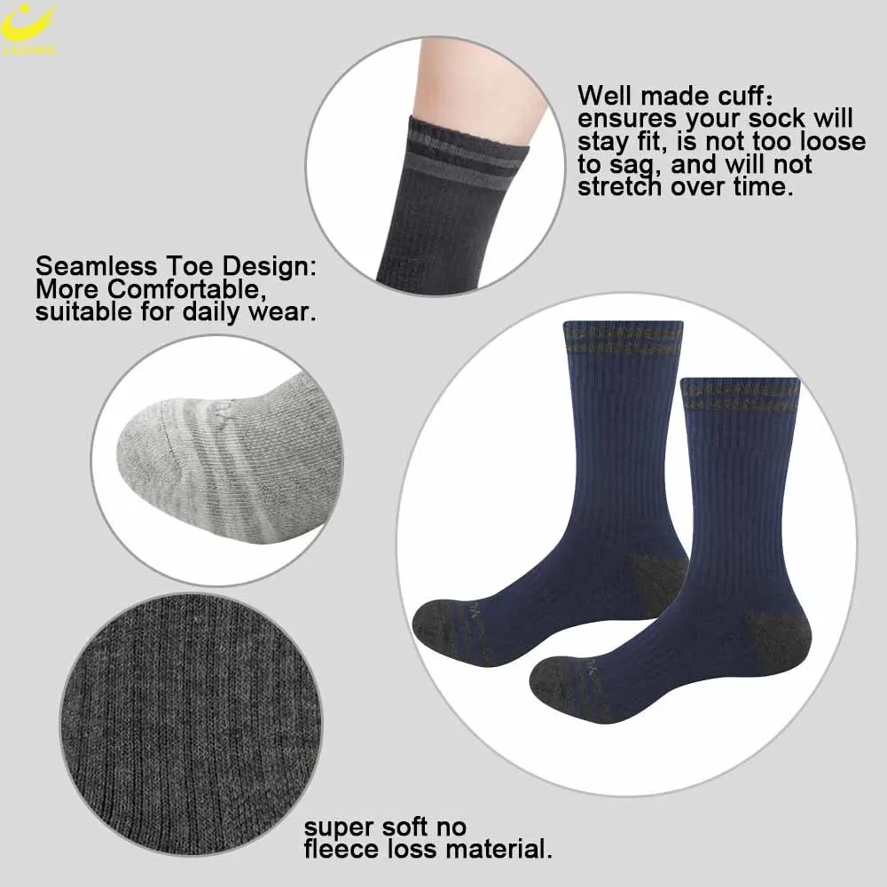 LAZAWG 5pairs/Lot Men's Socks Compression Stockings Breathable Basketball Sports Cycling Moisture Wicking High Elastic Socks