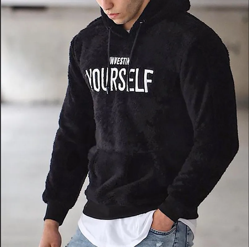 2023 Men's Hoodies Letter Embroidery Casual Long Sleeve Fashion Streetwear Male Tops Clothing Loose