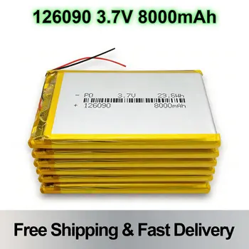 Batteria ai Polimeri di Litio 126090 3.7V 8000mAh Ricaricabile per Power Bank e Parti di Ricambio Interne