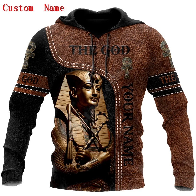 Custom name Pharaoh The God Ancient Egypt 3D All Over Printed Hoodies Sweatshirt zipper hoodies women For men Cosplay Costumes