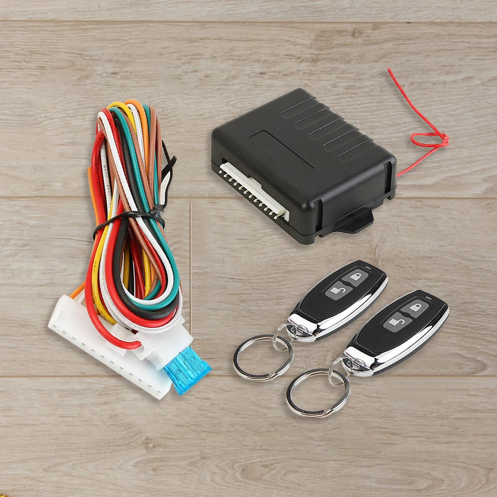 Vehicle Central Locking Kit 433.92MHz Keychain Central Kit System Button with Remote Control Auto Remote Central Locking Kit