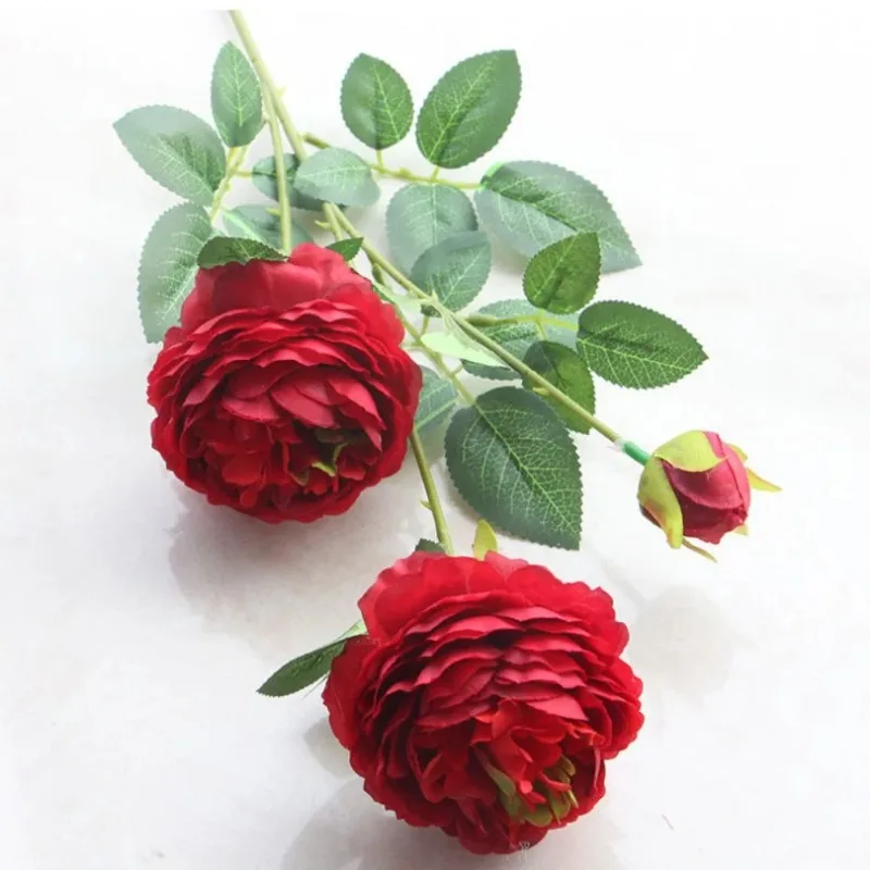 Beautiful Artificial Flowers Bouquet High Quality Autumn Roses Simulation Peony Fake Flower Home Wedding Party Room Decoration
